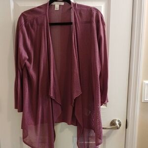 Open-Front Dusty Rose Knit Cardigan Sweater - Unbranded